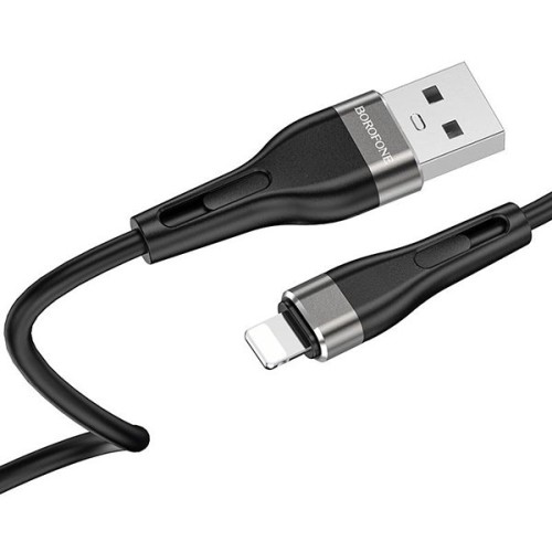 Кабель USB для Apple Lightning Borofone BX46 TPU 1м Черный