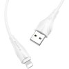 Кабель USB Apple Lightning Borofone BX18 TPU 2м Белый