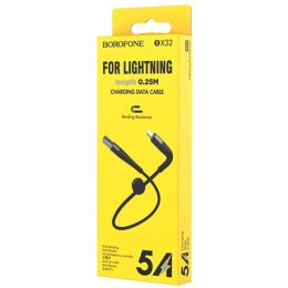 Кабель USB для Apple Lightning Borofone BX32 0.25м Черный