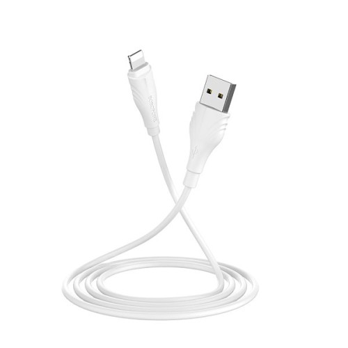 Кабель USB для Apple Lightning Borofone BX18 TPU 1м Белый