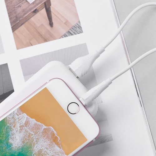 Кабель USB для Apple Lightning Borofone BX18 TPU 1м Белый