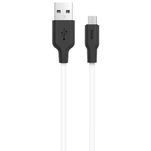 Кабель USB MicroUSB Hoco X21 TPU 1м Белый