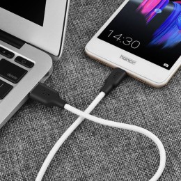 Кабель USB MicroUSB Hoco X21 TPU 1м Белый
