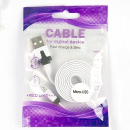 Кабель USB MicroUSB Red Line Lite 1м Белый