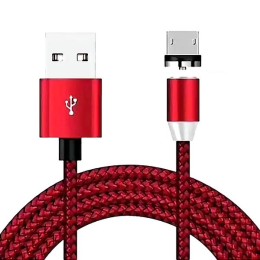 Кабель USB MicroUSB DC Magnetic магнитный Красный