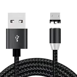 Кабель USB MicroUSB DC Magnetic магнитный Черный