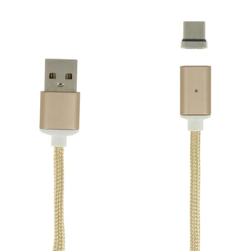 Кабель USB Type-C Red Line магнитный в переплете 1м Золотой
