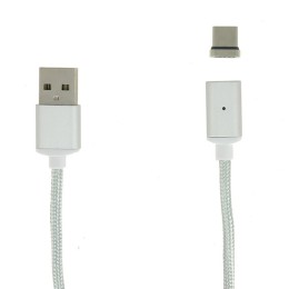 Кабель USB Type-C Red Line магнитный в переплете 1м Серебряный