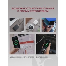 Кабель USB-A Type-C Type-C Lightning 1м Серый