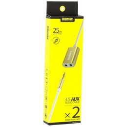 Переходник Remax RL-20S 3.5mm - 3.5mm x2 0.25м Золотой