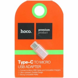 Переходник MicroUSB - USB Type-C Hoco Розовое золото
