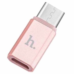 Переходник MicroUSB - USB Type-C Hoco Розовое золото