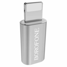 Переходник OTG MicroUSB - Lightning Borofone BV5 Серебряный