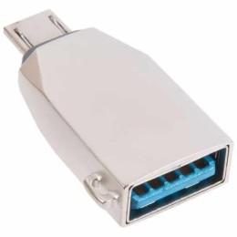 Переходник OTG MicroUSB - USB Hoco UA10 Серебряный