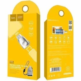 Переходник OTG MicroUSB - USB Hoco UA10 Серебряный