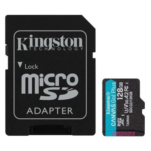 Карта памяти Kingston Canvas Go Plus microSDXC 128Gb UHS-I U3 + SD adapter