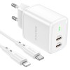 Сетевое зарядное устройство Borofone BN9 35W Type-C - Lightning Белое