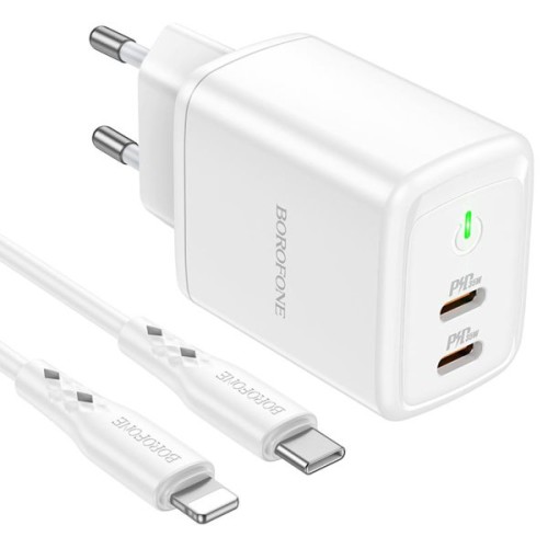 Сетевое зарядное устройство Borofone BN9 35W Type-C - Lightning Белое