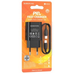 Сетевое зарядное устройство Borofone BA65A 20W Type-C - Type-C Черное