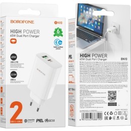 Сетевое зарядное устройство без кабеля Borofone BN10 Белое