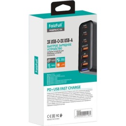 Сетевое зарядное устройство без кабеля FaizFull FC104 75W Черное