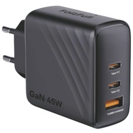 Сетевое зарядное устройство без кабеля FaizFull FC126 USB-Cх2 45W USB-A 20W Черное