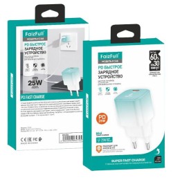 Сетевое зарядное устройство без кабеля FaizFull FC88 PD 25W Белое