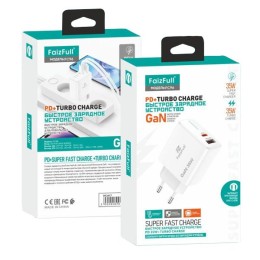 Сетевое зарядное устройство без кабеля FaizFull FC96 USB-C 35W Белое