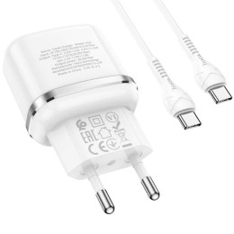 Сетевое зарядное устройство Hoco N24 20W Type-C - Type-C Белое