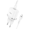 Сетевое зарядное устройство Hoco N24 20W Type-C - Lightning Белое