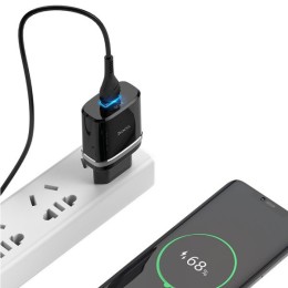 Сетевое зарядное устройство Type-C Hoco C12Q Черное