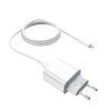 Сетевое зарядное устройство Hoco C76А Plus и кабель Lightning Белое