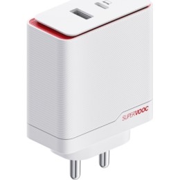 Сетевое зарядное устройство без кабеля OnePlus SuperVooc Dual Ports Power Adapter 100W Белое