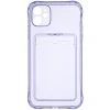 Силиконовый чехол для Apple iPhone 11 Silicone Card Holder с защитой камеры Сиреневый