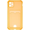 Силиконовый чехол для Apple iPhone 11 Silicone Card Holder с защитой камеры Оранжевый
