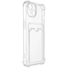 Силиконовый чехол для Apple iPhone 13 TPU 1.5мм с защитой камеры и кардхолдером Прозрачный