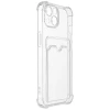 Силиконовый чехол для Apple iPhone 13 Mini TPU 1.5мм с защитой камеры и кардхолдером Прозрачный