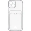 Силиконовый чехол для Apple iPhone 15 Silicone Card Holder с защитой камеры Прозрачный