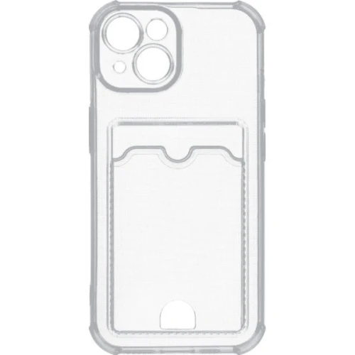 Силиконовый чехол для Apple iPhone 15 Silicone Card Holder с защитой камеры Прозрачный