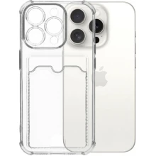 Силиконовый чехол для Apple iPhone 15 Pro Silicone Card Holder с защитой камеры