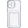 Силиконовый чехол для Apple iPhone 15 Pro Max Silicone Card Holder с защитой камеры Прозрачный