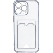Силиконовый чехол для Apple iPhone 15 Pro Max Silicone Card Holder с защитой камеры