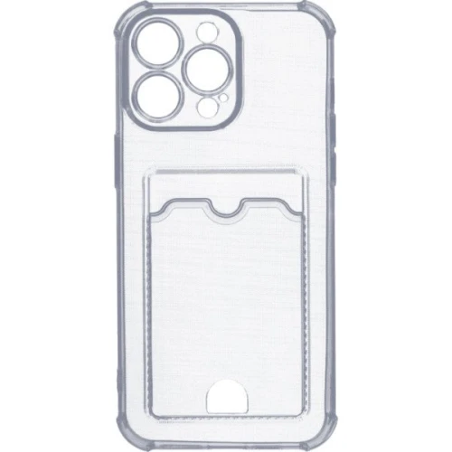 Силиконовый чехол для Apple iPhone 15 Pro Max Silicone Card Holder с защитой камеры Прозрачный
