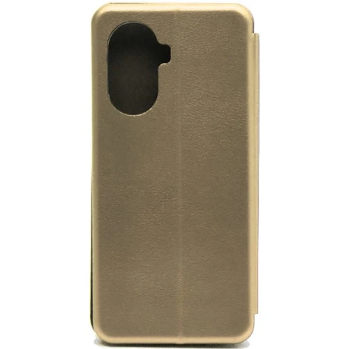 Чехол книжка для Huawei Nova Y70 Fashion Case на магнитах с визитницей Золотой
