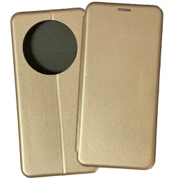 Чехол-книжка для Xiaomi Redmi 14C / Poco C75 Fashion Case на магнитах с визитницей Золотой