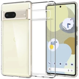 Силиконовый чехол для Google Pixel 7 TPU 1мм с бортиком Прозрачный