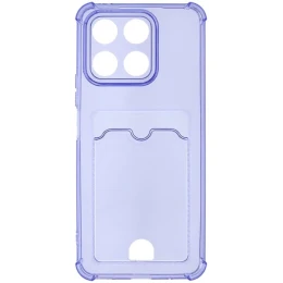 Силиконовый чехол для Honor X8a Silicone Card Holder с защитой камеры Сиреневый