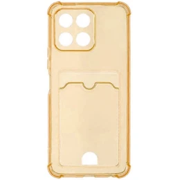 Силиконовый чехол для Honor X6 Silicone Card Holder с защитой камеры Оранжевый