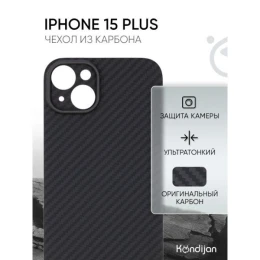 Чехол-накладка для Apple iPhone 15 Plus Kondijan Carbon Черный
