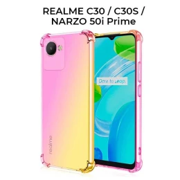 Силиконовый чехол для Realme C30 / Realme C30S / Realme Narzo 50i Prime Krieger 1.5мм противоударный Розово золотой